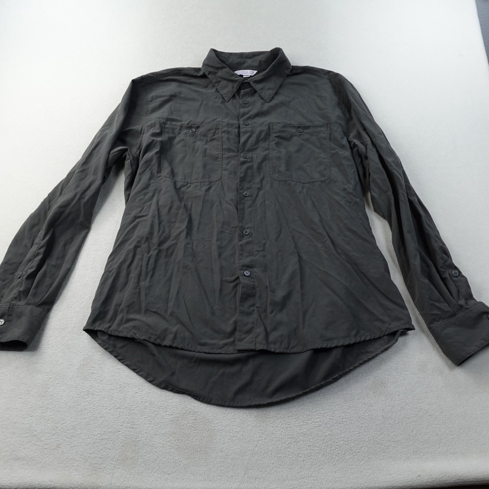 Clothing Arts P Cubed Shirt Mens Medium Gray Pick Pocket Proof Button Up